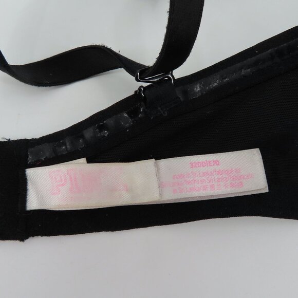 PINK Victorias Secret 32DD Wear Everywhere Multiway Push Up Black Bra Underwire - Picture 10 of 15
